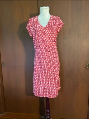 L.L. Bean Red and White Dress
